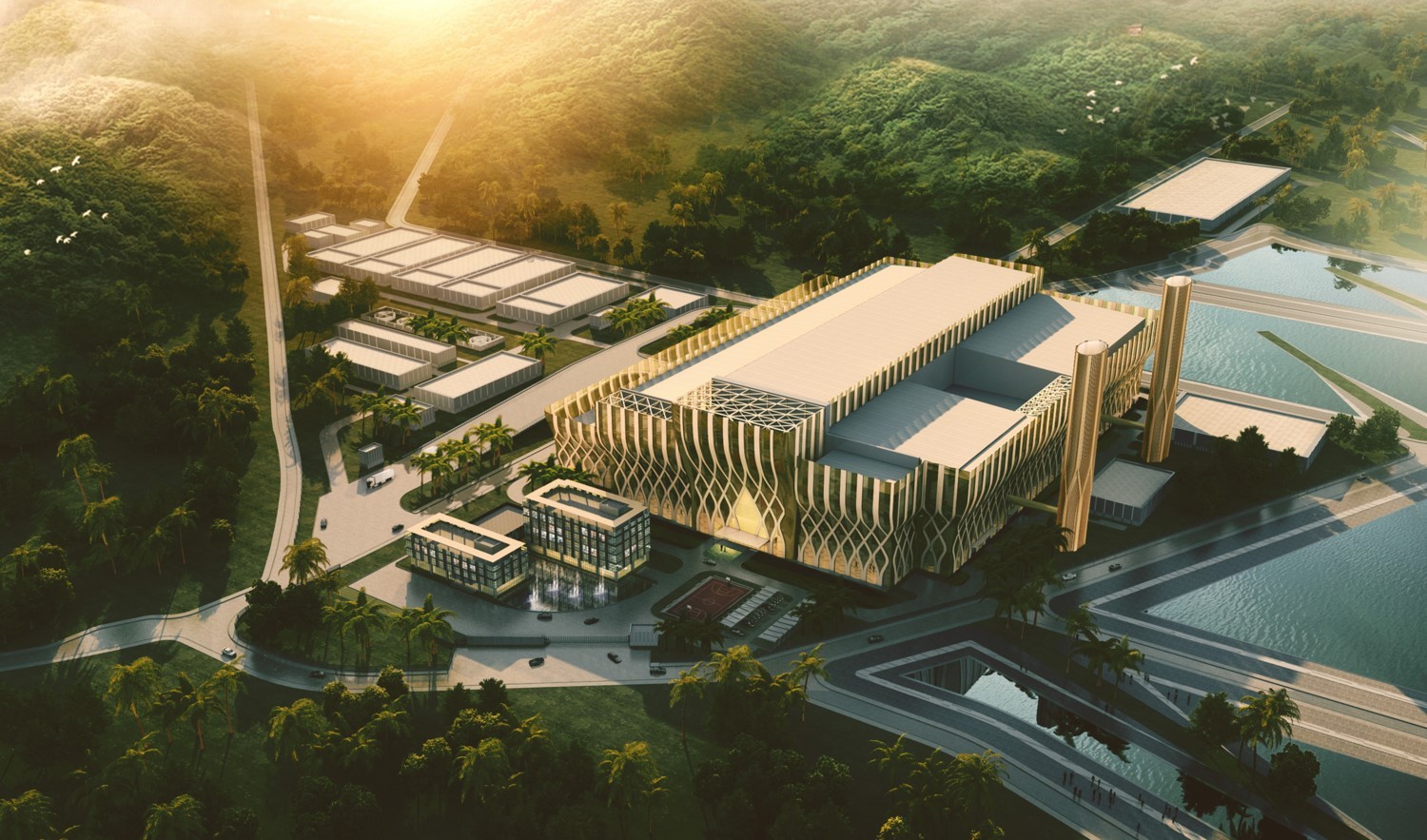 越南河內(nèi)垃圾焚燒發(fā)電項(xiàng)目設(shè)計(jì)效果圖